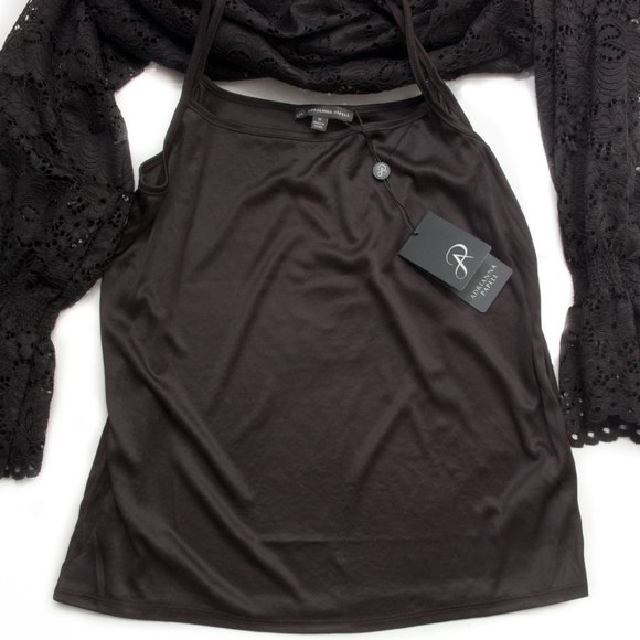 *** SOLD ***   New!! ADRIANNA PAPELL Black Lace Top & Cami - Picture 5 of 5